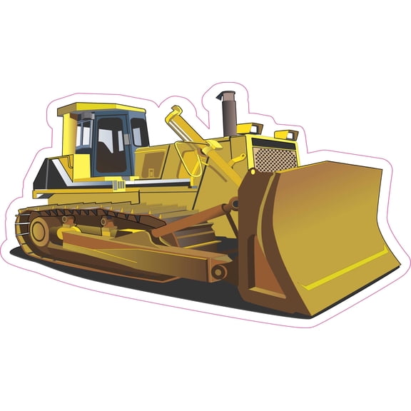 StickerTalk Bulldozer Vinyl Sticker, 10 inches x 6 inches