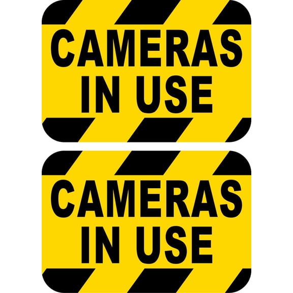 StickerTalk Cameras in Use Vinyl Stickers, 1 sheet of 2 stickers, 3 inches x 2 inches each