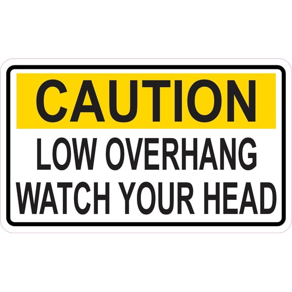 StickerTalk Caution Low Overhang Watch Your Head Magnet, 5 inches x 3 inches