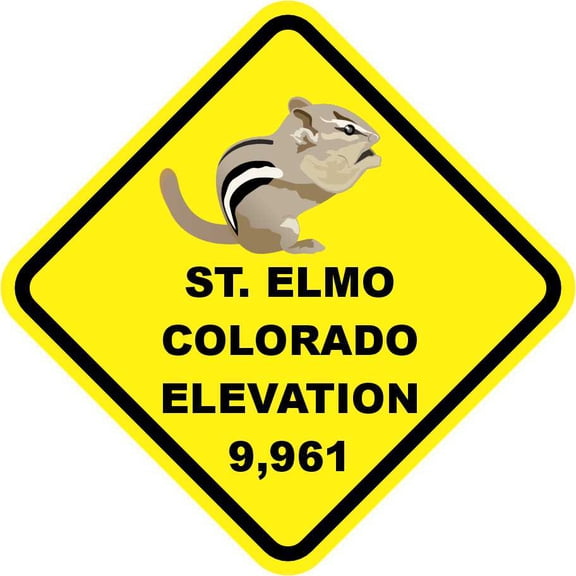 StickerTalk Chipmunk St. Elmo Colorado Vinyl Sticker, 3 inches x 3 inches
