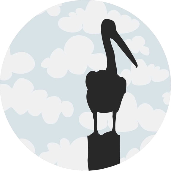 StickerTalk Cloudy Sky Pelican Vinyl Sticker, 4 inches x 4 inches