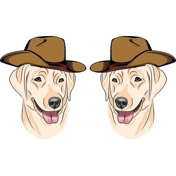 StickerTalk Cowboy Lab Dog Vinyl Sticker Sheet, 2.5 inches by 3 inches