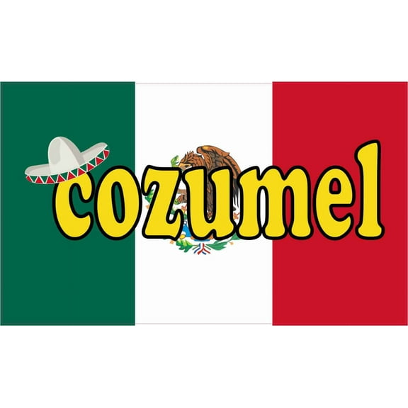StickerTalk Cozumel Mexico Flag Magnet, 3 inches x 5 inches