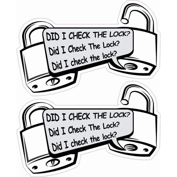 StickerTalk Did I Check the Lock Stickers, 3 inches x 2 inches