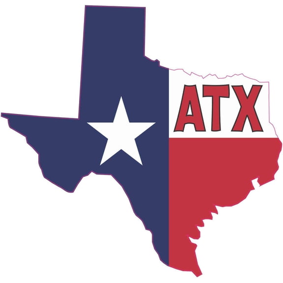 StickerTalk Die Cut ATX Austin Texas Vinyl Sticker, 5 inches x 4