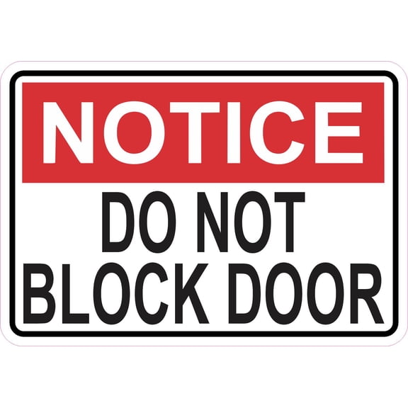 StickerTalk Do Not Block Door Notice Vinyl Magnet, 5 inches by 3.5 inches