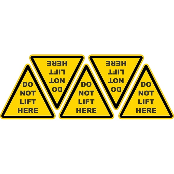 StickerTalk Do Not Lift Here Yellow Triangle Sticker Sheet, 2.5 inches x 2.5 inches