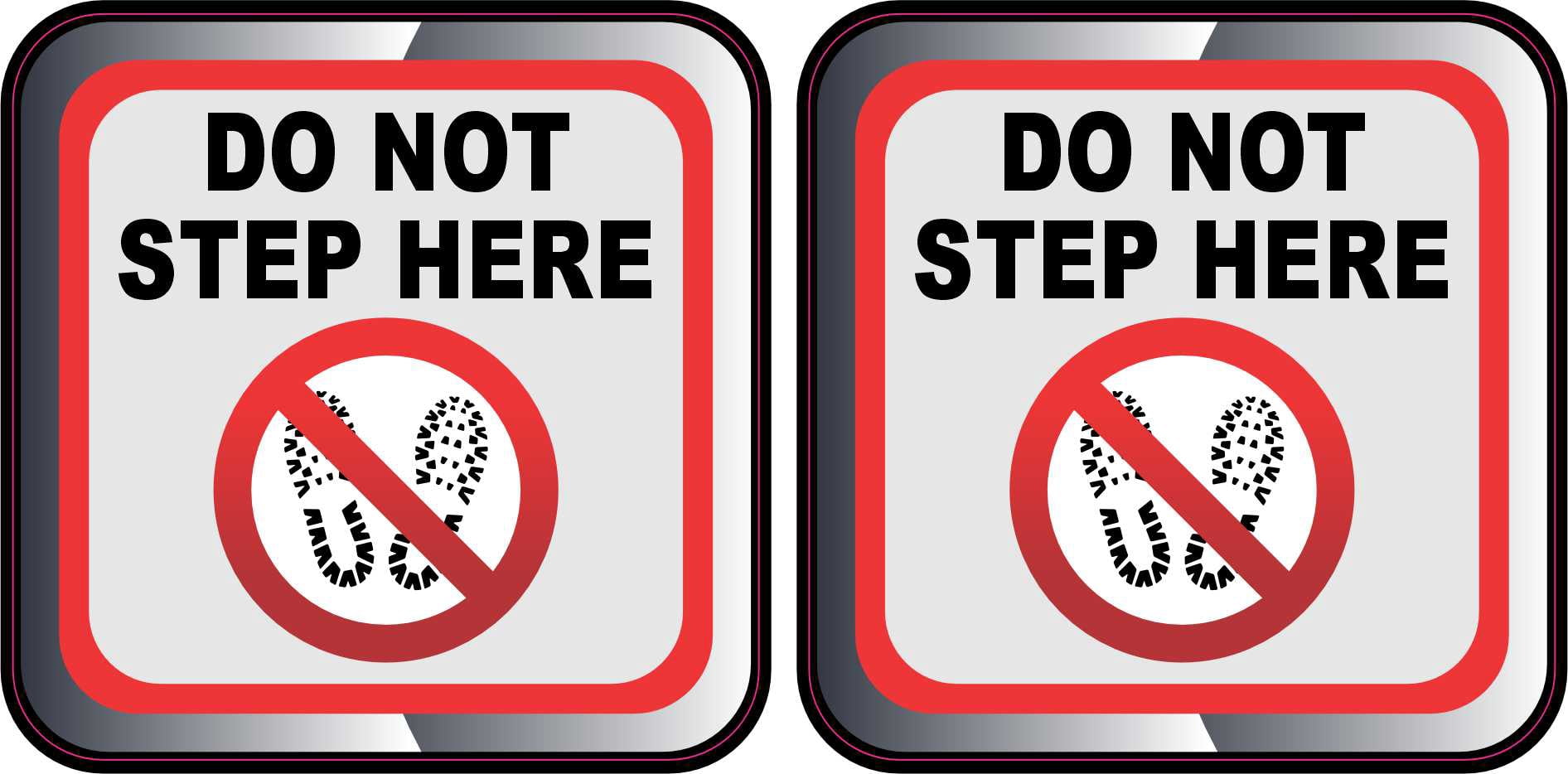 StickerTalk Do Not Step Here Vinyl Stickers, 1 sheet of 2 stickers, 3 ...