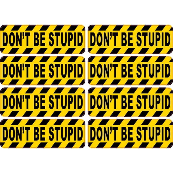 StickerTalk Don't Be Stupid Vinyl Sticker Sheet, 3 inches by 1 inch
