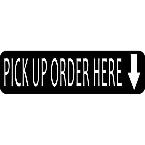 StickerTalk Down Arrow Pick Up Order Here Vinyl Sticker, 10 inches x 3 inches