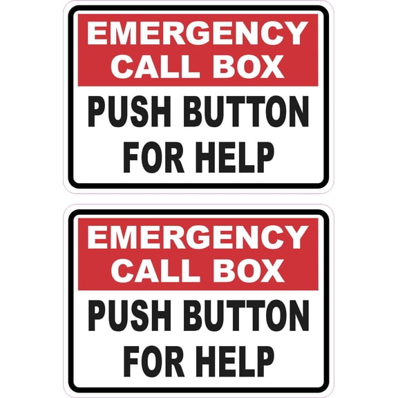 StickerTalk Emergency Call Box Vinyl Stickers, 1 sheet of 2 stickers