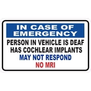 StickerTalk Emergency Cochlear Implants No MRI Magnet, 5 inches x 3 inches