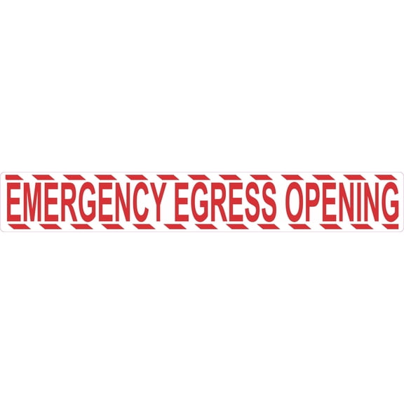 StickerTalk Emergency Egress Opening Large Vinyl Sticker, 20 inches x 3 inches