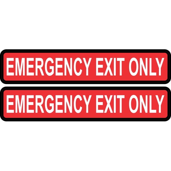 StickerTalk Emergency Exit Only Vinyl Stickers, 1 sheet of 2 sti