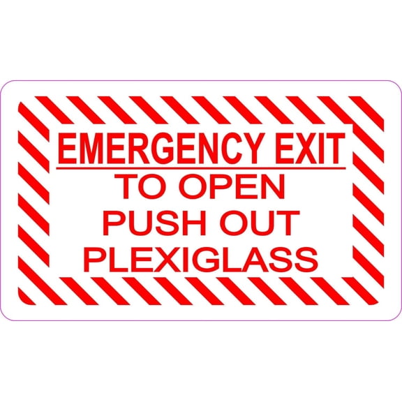 StickerTalk Emergency Exit Open Push out Plexiglass Sticker, 5 inches x 3 inches