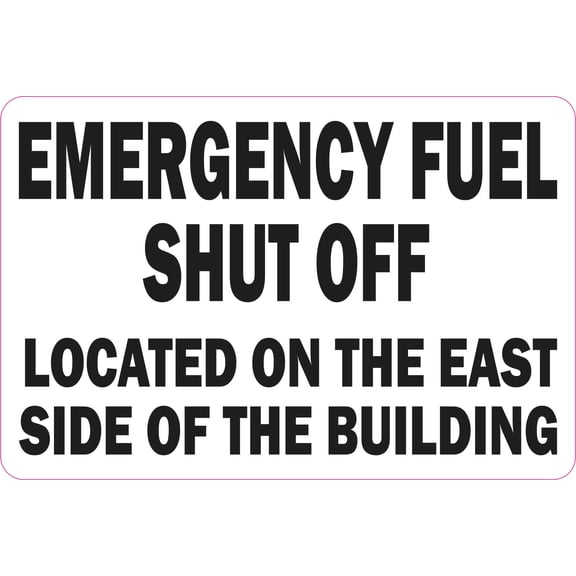 StickerTalk Emergency Fuel Shut Off Sticker, 6 inches x 4 inches