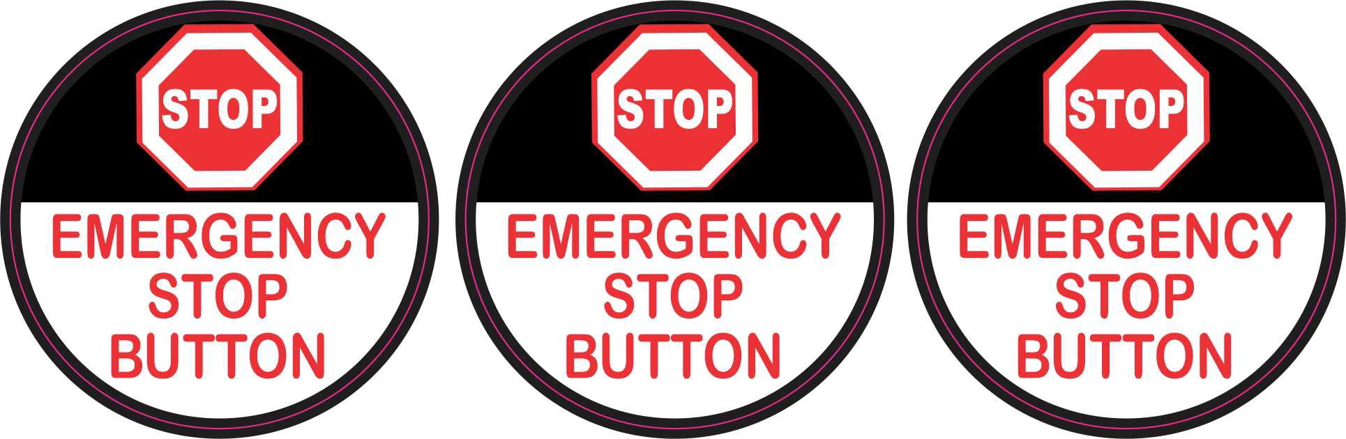 StickerTalk Emergency Stop Button Vinyl Stickers, 1 sheet of 3 s ...