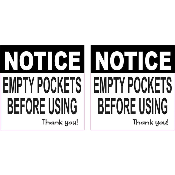 StickerTalk Empty Pockets Before Using Vinyl Stickers, 1 sheet of 2 stickers, 2.5 inches x 2.5 inches each