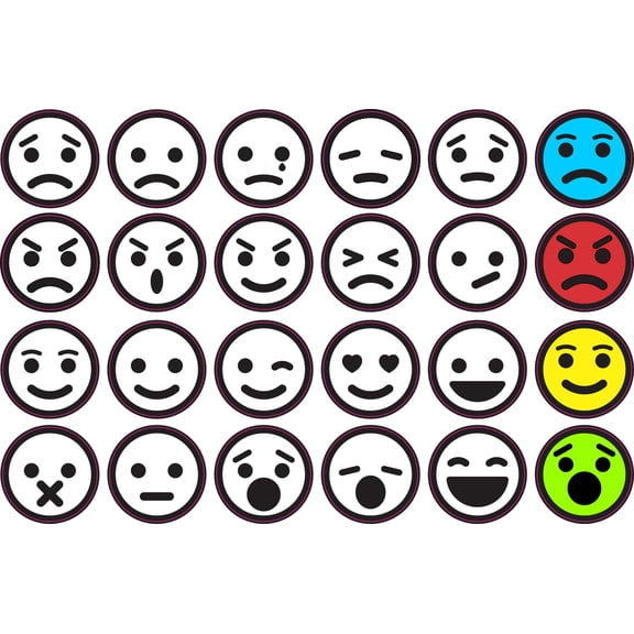 StickerTalk Facial Expression Emoji Vinyl Stickers, 1 inches x 1 inches
