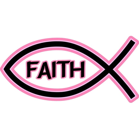 StickerTalk Faith Christian Fish Vinyl Sticker, 5 inches x 2.5 inches