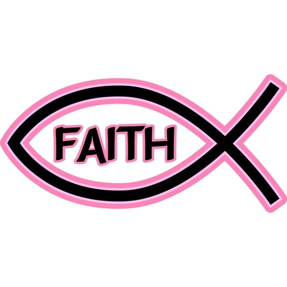 StickerTalk Faith Christian Fish Vinyl Sticker, 5 inches x 2.5 inches