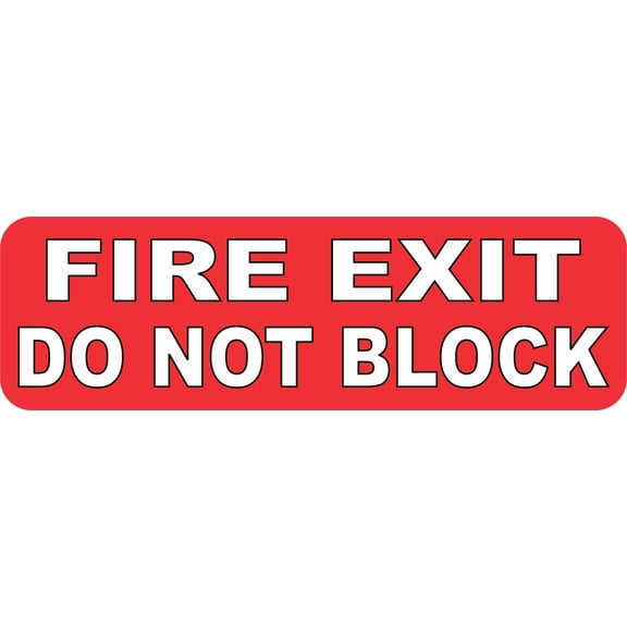 StickerTalk Fire Exit Do Not Block Vinyl Sticker, 10 inches x 3 inches