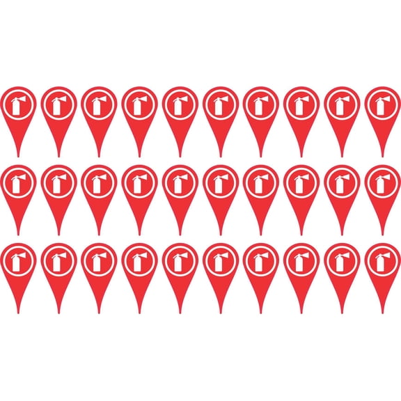 StickerTalk Fire Extinguisher Map Pointer Vinyl Stickers, 1 shee
