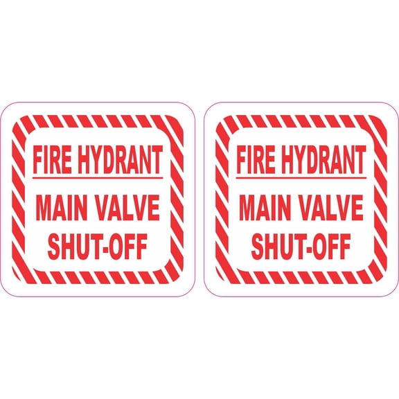StickerTalk Fire Hydrant Main Valve Shut Off Vinyl Stickers, 1 s