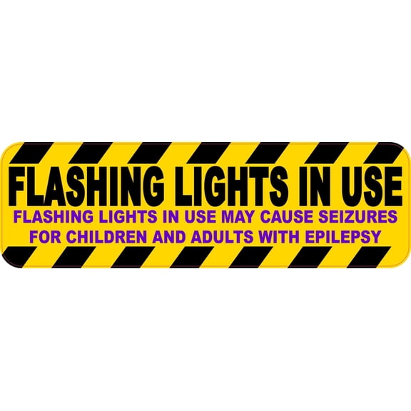 StickerTalk Flashing Lights in Use Vinyl Sticker, 10 inches x 3