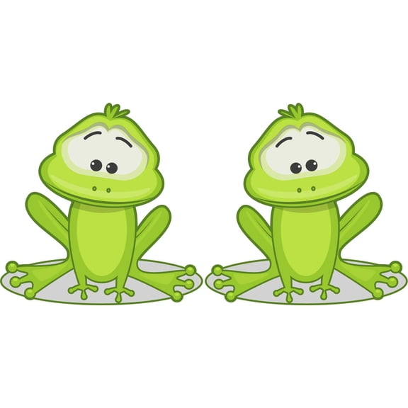 StickerTalk Frog Vinyl Stickers, 1 sheet of 2 stickers, 3 inches x 3 inches each