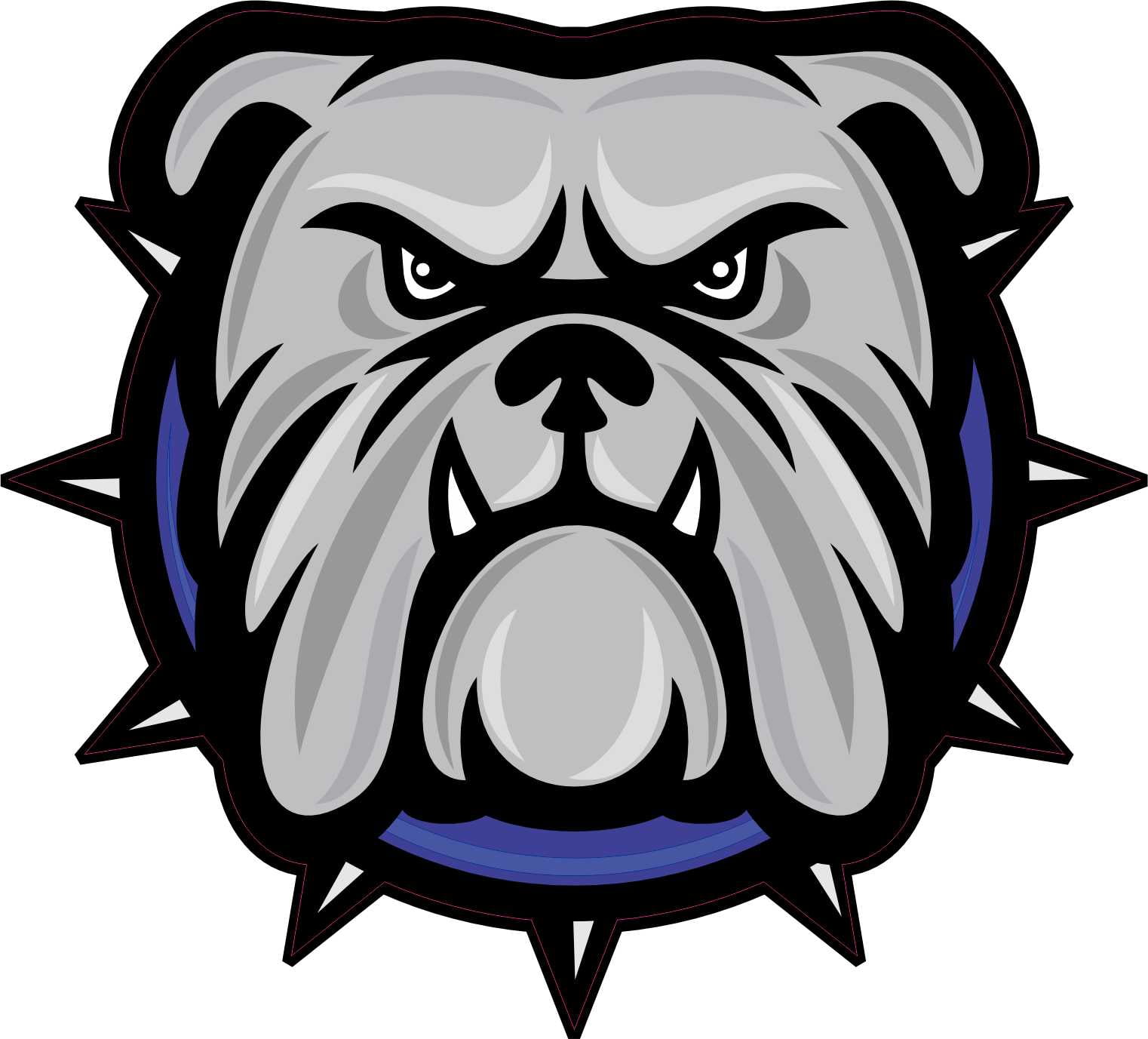 StickerTalk "Bulldog Go Big Blue" Vinyl Bumper Sticker – 10" X 3", Outdoor Durable