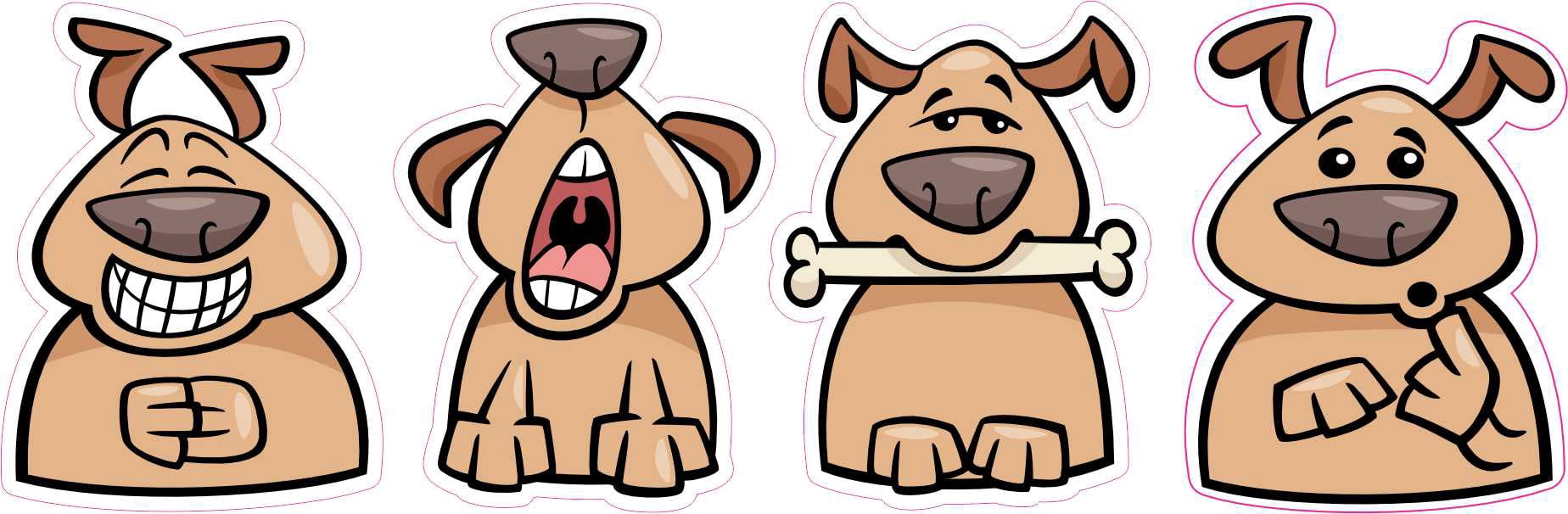 StickerTalk Funny Face Dog Vinyl Stickers, 1 sheet of 4 stickers, 1.5 ...
