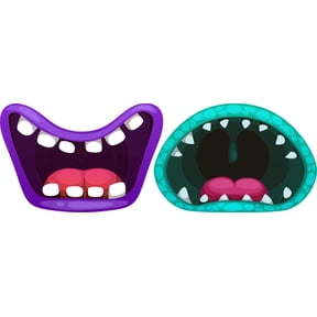 StickerTalk Funny Monster Mouths Vinyl Stickers, 1 sheet of 2 stickers, 3 inches by 2 inches each