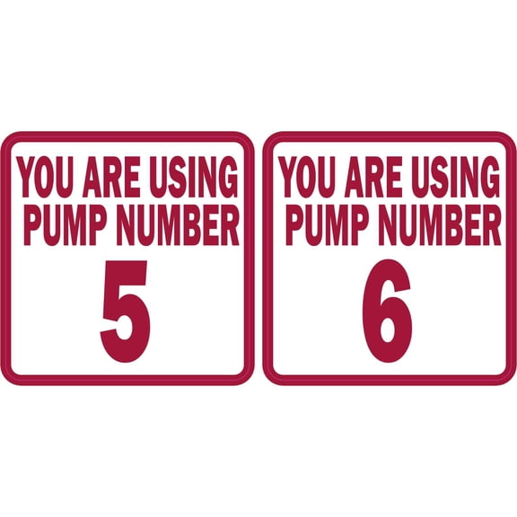 StickerTalk Gas Station Pump Number Stickers, 1 sheet of 2 stickers, 2.5 inches by 2.5 inches each