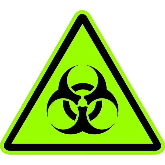 StickerTalk Green Hazardous Waste Triangle Vinyl Sticker, 8 inches x 7 inches