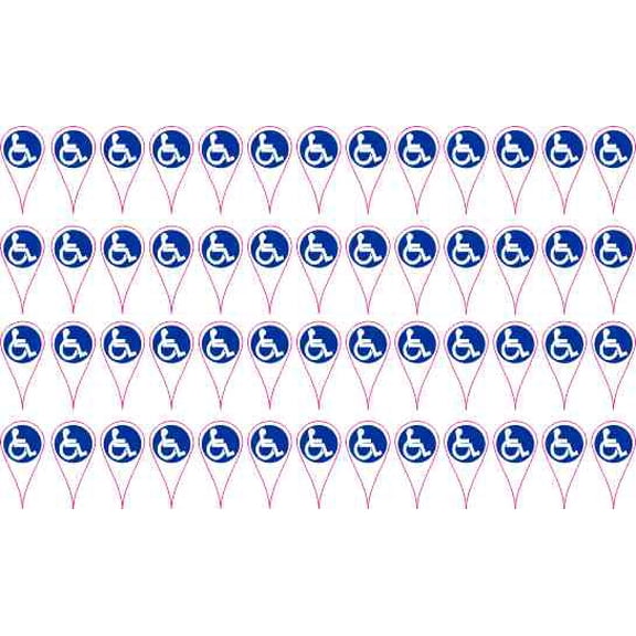 StickerTalk Handicap Map Pointer Vinyl Stickers, 1 sheet of 52, 0.25 inch x 0.5 inch each