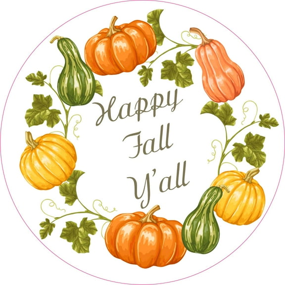 StickerTalk Happy Fall Yall Vinyl Sticker, 5.5 inches x 5.5 inches