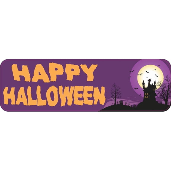 StickerTalk Happy Halloween Sticker, 10 inches x 3 inches