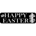 thumbnail image 1 of StickerTalk He Is Risen Happy Easter Vinyl Sticker, 10 inches x 3 inches, 1 of 3