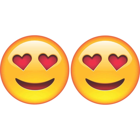 StickerTalk Heart Eyes Emoticon Vinyl Sticker Sheet, 3 inches by 3 inches