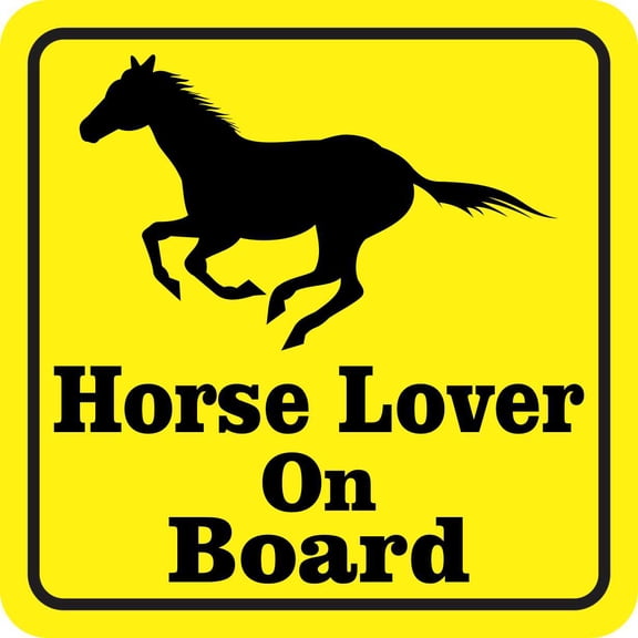 StickerTalk Horse Lover on Board Vinyl Sticker, 4 inches x 4 inc