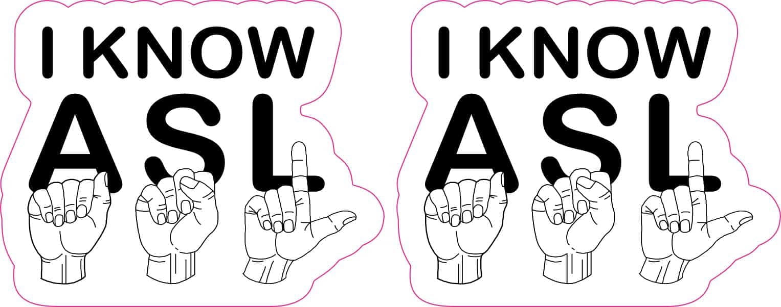 StickerTalk I Know ASL American Sign Language Vinyl Stickers, 1 sheet ...