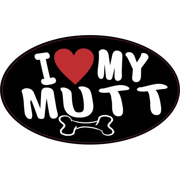 StickerTalk I Love My Mutt Vinyl Sticker, 5 inches x 3 inches