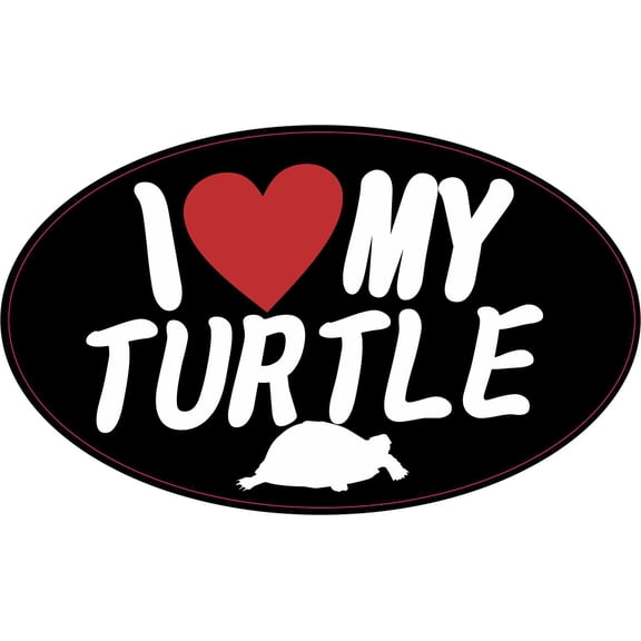 StickerTalk I Love My Turtle Vinyl Sticker, 5 inches x 3 inches