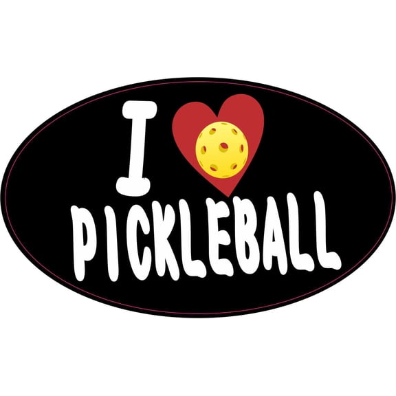 StickerTalk I Love Pickleball Vinyl Sticker, 5 inches x 3 inches