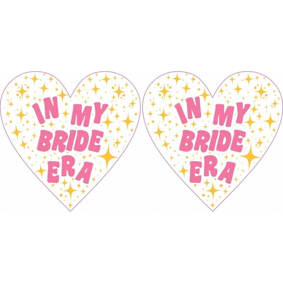 StickerTalk In My Bride Era Pink Heart Vinyl Sticker, 3 inches x 3 inches