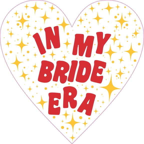 StickerTalk In My Bride Era Red Heart Vinyl Sticker, 5 inches x 5 inches