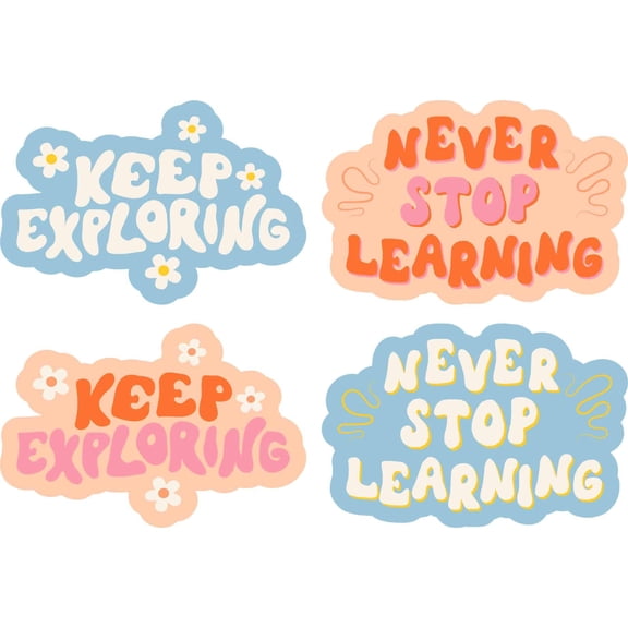 StickerTalk Inspirational Learning Stickers, 1 sheet of 4 stickers, 3 inches by 2 inches each