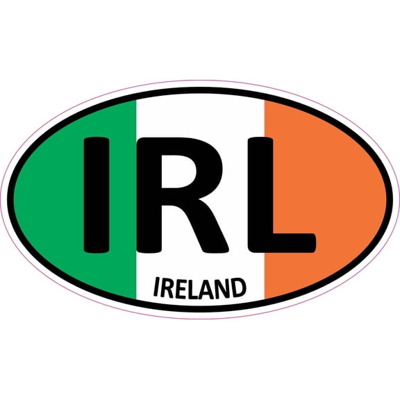 StickerTalk Ireland IRL Travel Oval Vinyl Sticker, 5 inches x 3 inches