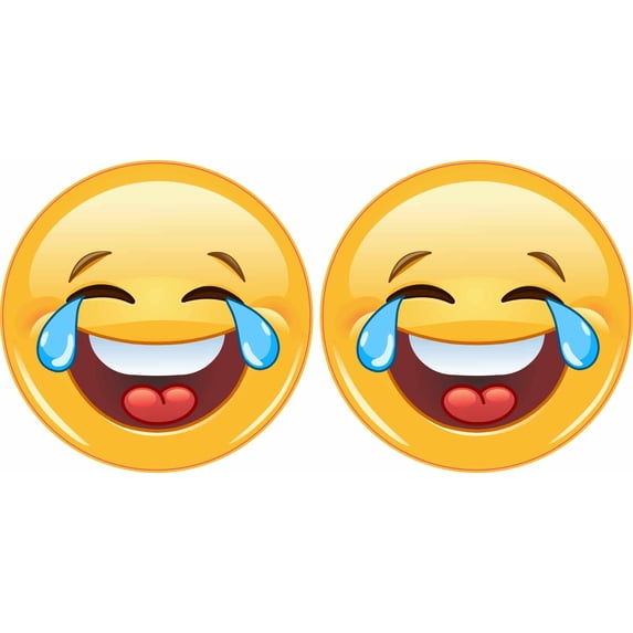 StickerTalk Laugh Crying Emoticon Vinyl Sticker Sheet, 3 inches by 3 ...